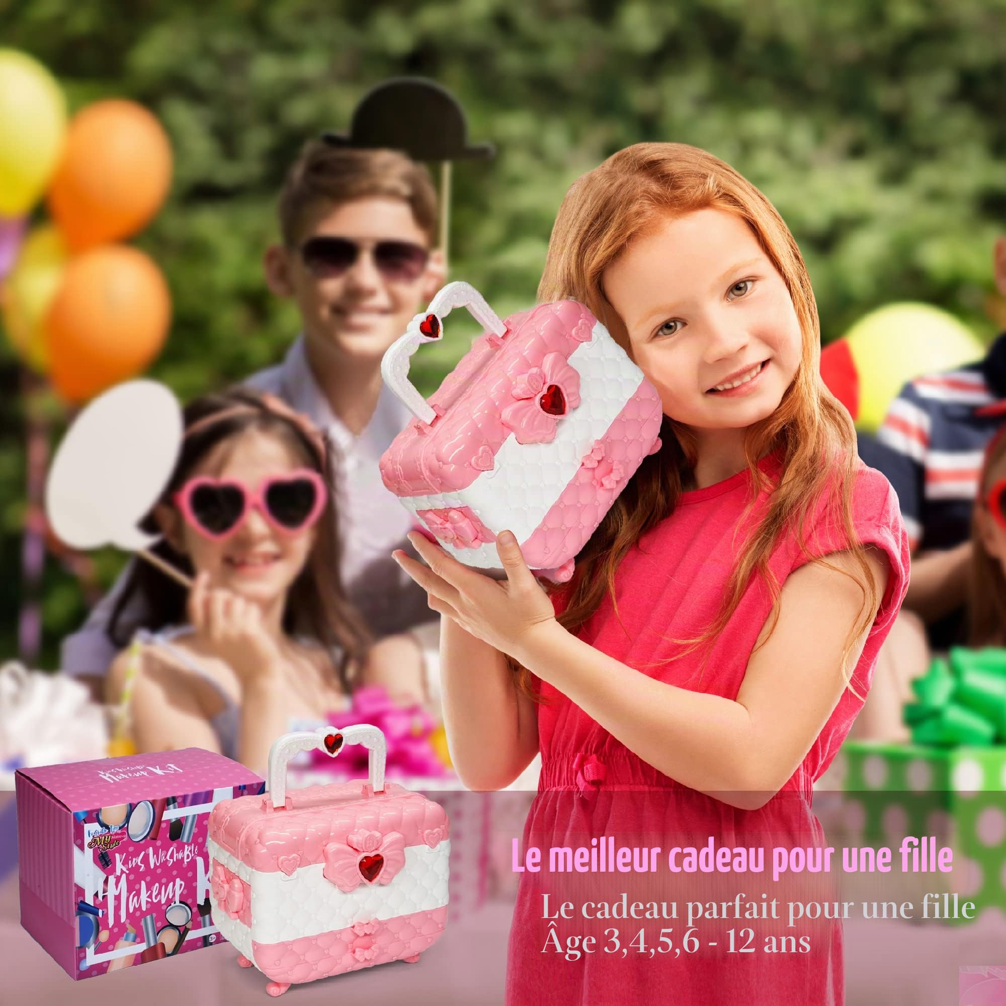 Mrabbitoo Maquillage Enfant Jouet Filles - Coffret Maquillage Enfant, Non Toxique Malette Kit de Maquillage Enfant Fille,Maquillage Enfant Cadeau de Noël Anniversaire Jouet pour Princesse Fille 3+ Ans