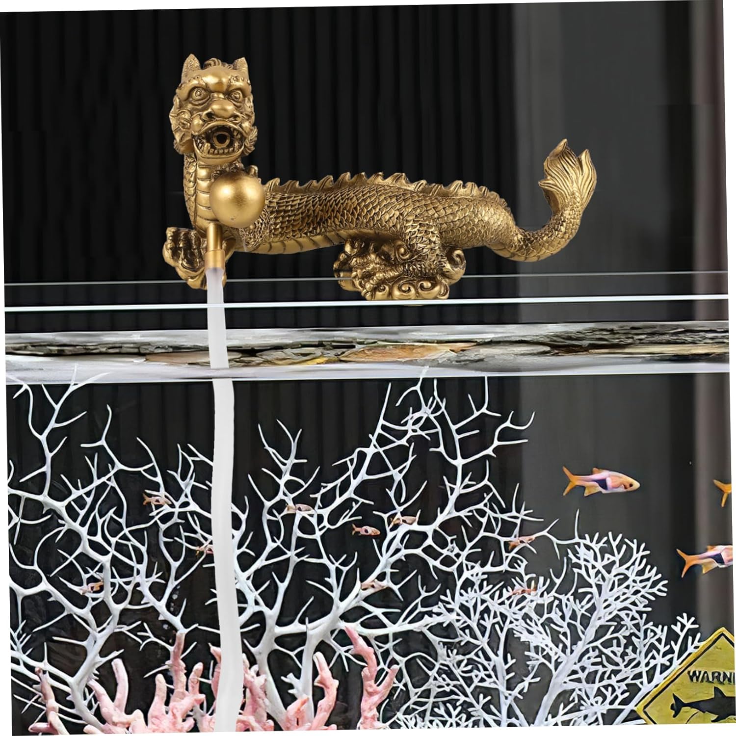 IMIKEYA Aquarium Water Fountain Dragon Head Decoration DIY Bubbler Ornament for Fish Tank Decor