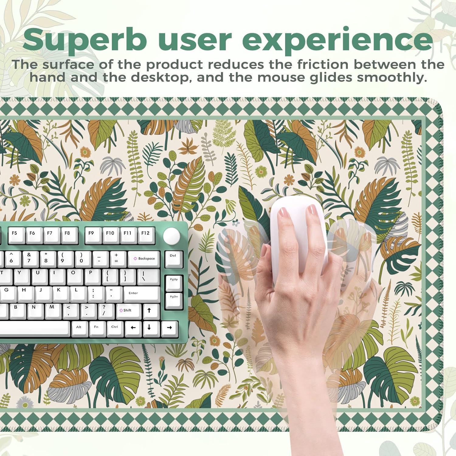 iCasso Large Desk Pad,Aesthetic Computer Mouse Pad for Desktop,Anti-Slip Rubber Base Keyboard mat,Cute Desk Mat for Women,Large Desk Cover Mat Work from Office Home School - Image 2