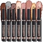 LANGMANNI 8Pcs Set cadeau de bâton de paupière, crème douce lisse avec la terre mate & Couleurs métalliques, imperméables & Longue durée, Beauté & Soins personnels Eye Shadow Stick pour maquillage quotidien & Occasions spéciales (#B)