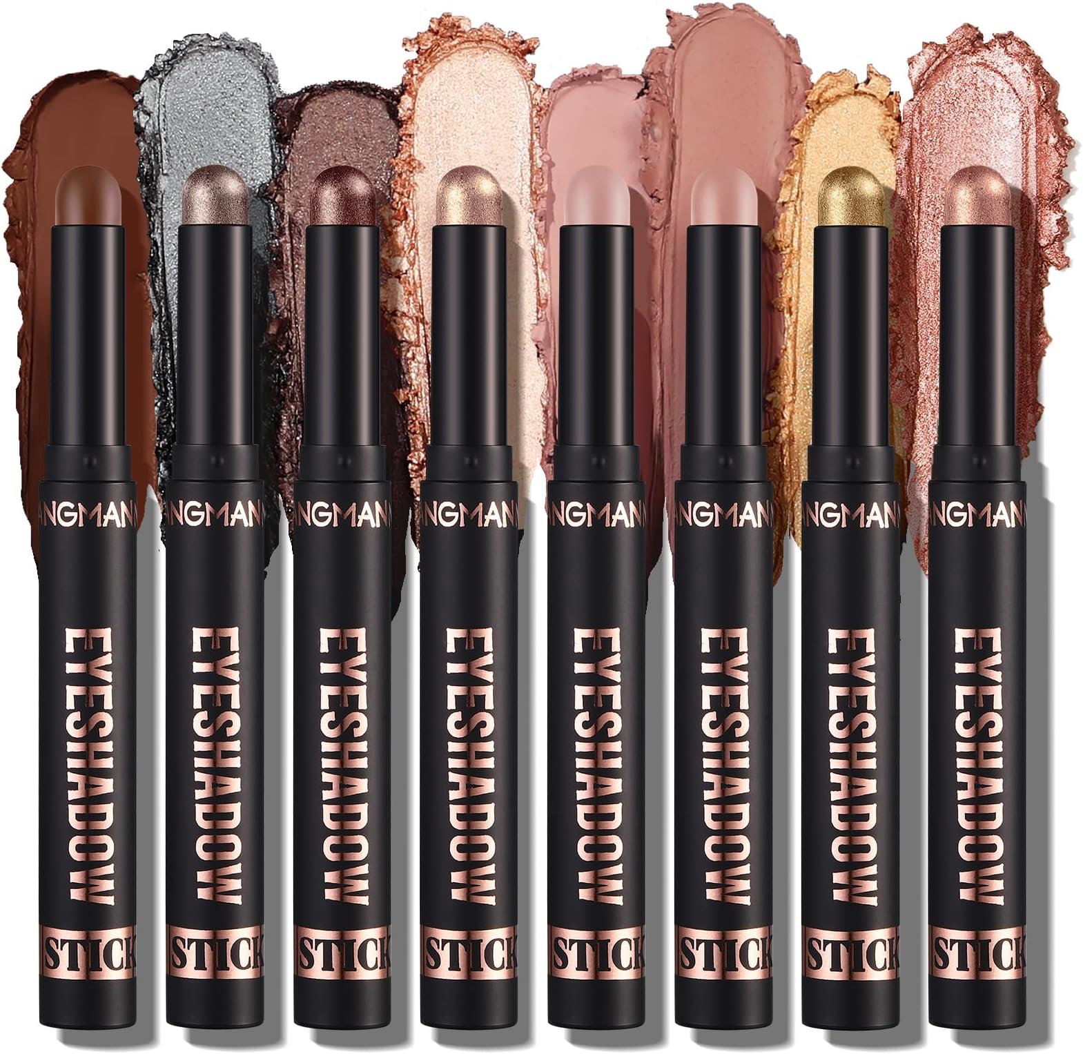 Jolilab Eyeshadow Stick Set, 8 Colors Matte Professional Bright-Colored Contouring and Highlight Eyeshadow Stick, Cream Waterproof Long Lasting High Pigmented Eye Shadow. (8, EYESHADOW B)