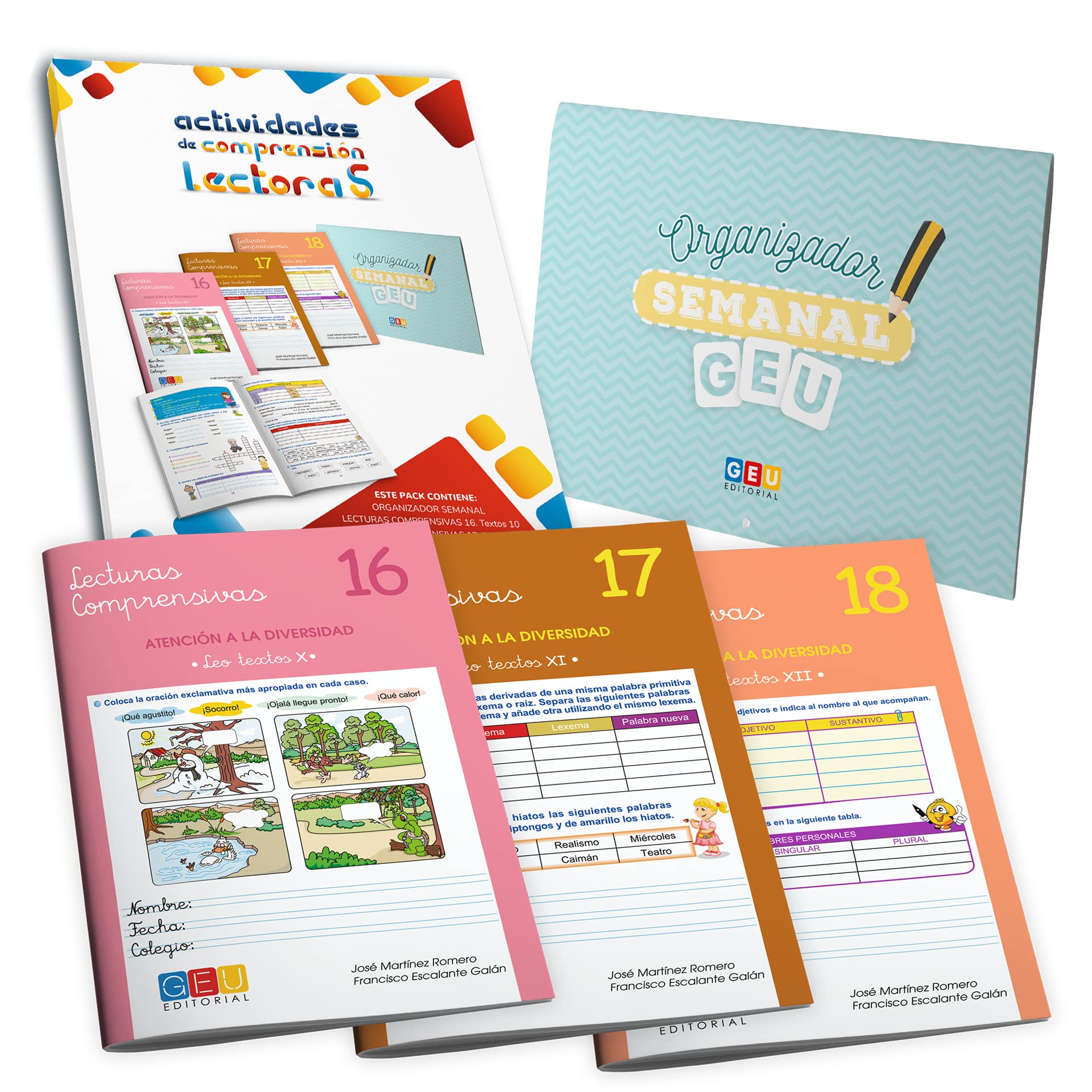 CUADERNO VERANO 5 PRIMARIA | Ortografia 5 Primaria - Comprension Lectora 5 Primaria | Geu Editorial Pack De Lecturas Comprensivas 16 17 y 18 Para Mejorar La Comprensión Lectora - Incluye Organizador.