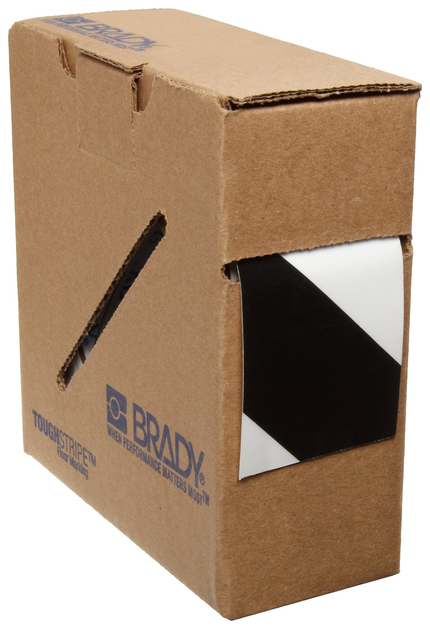 Ruban rayé noir blanc Brady Toughstripe pour sol industriel usé