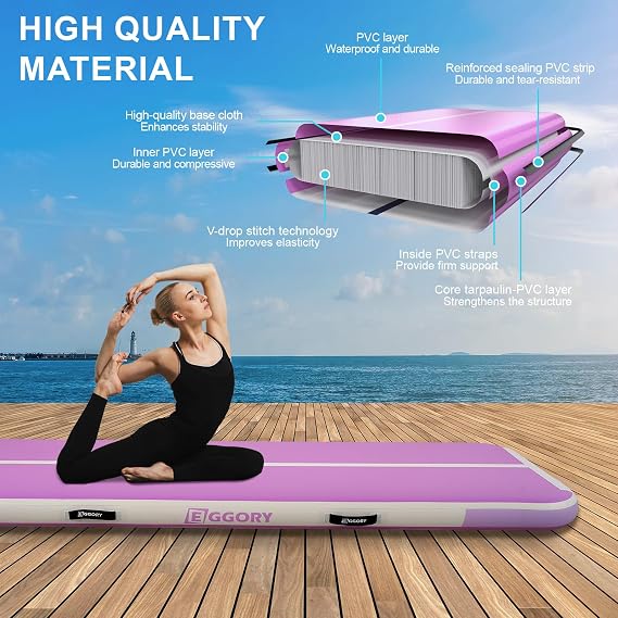 Tumble Track, Inflatable Tumbling Mat,Tumble Track Mats for Gymnastics, and Tumble Track with 4/6/8 Inches Thickness for Home, Training, Cheerleading, Yoga, Water with Pump