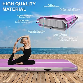 Tumble Track, Inflatable Tumbling Mat,Tumble Track Mats for Gymnastics, and Tumble Track with 4/6/8 Inches Thickness for Home, Training, Cheerleading, Yoga, Water with Pump