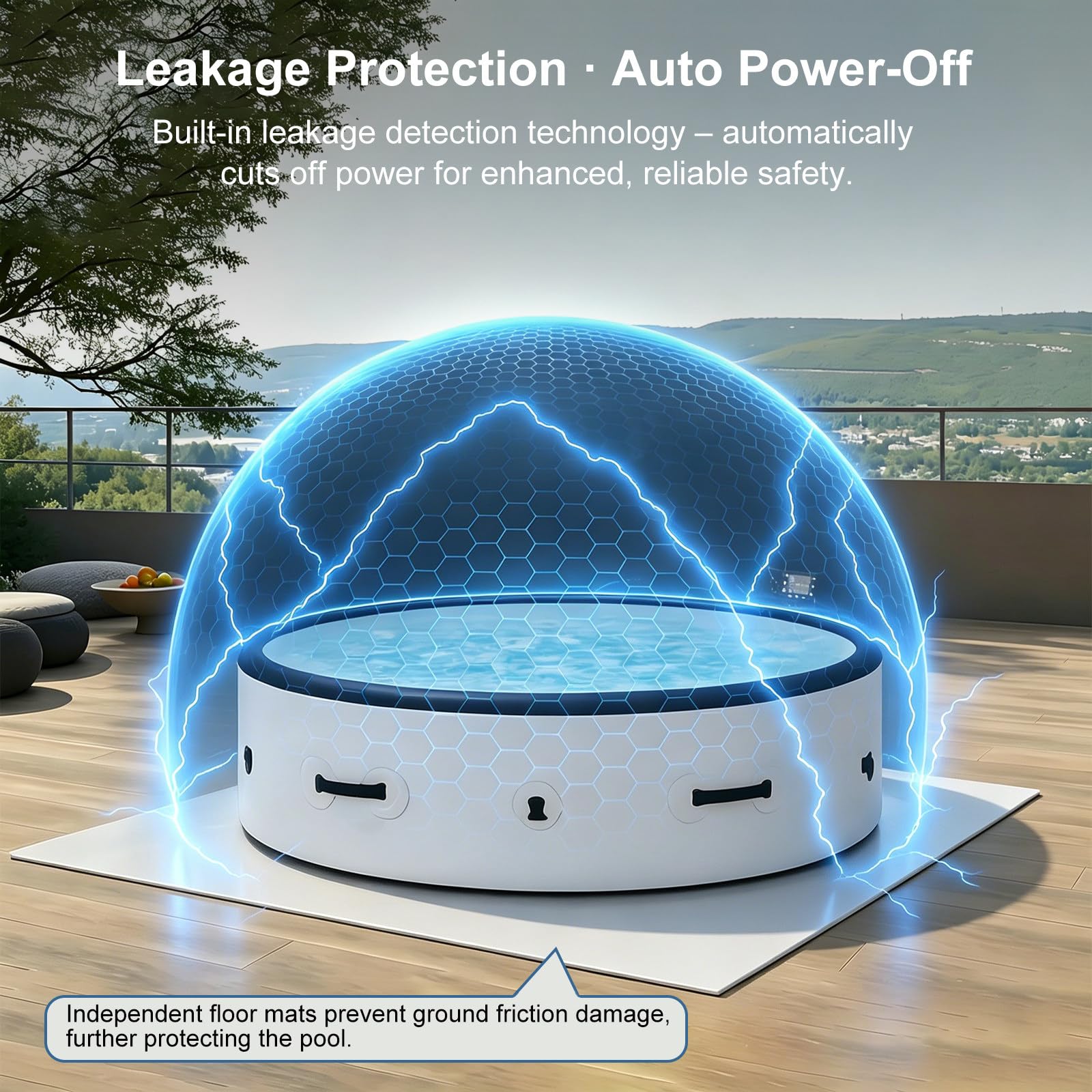 Spa Idromassaggio Gonfiabile 4–6 Posti, 150 Getti, 40 °C, 206 cm, LED | Gonfiaggio E Sgonfiaggio Automatici, Comandi Intuitivi E Struttura Ripiegabile per Installazione Rapida E Facile Rimessaggio