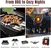 Vista 5 de SHINESTAR Propane Hose Adapter & 5 FT Braided Hose for Buddy Heaters, Coleman Stoves, Blackstone 17" 22" Tabletop Griddle, Char-Broil Portable