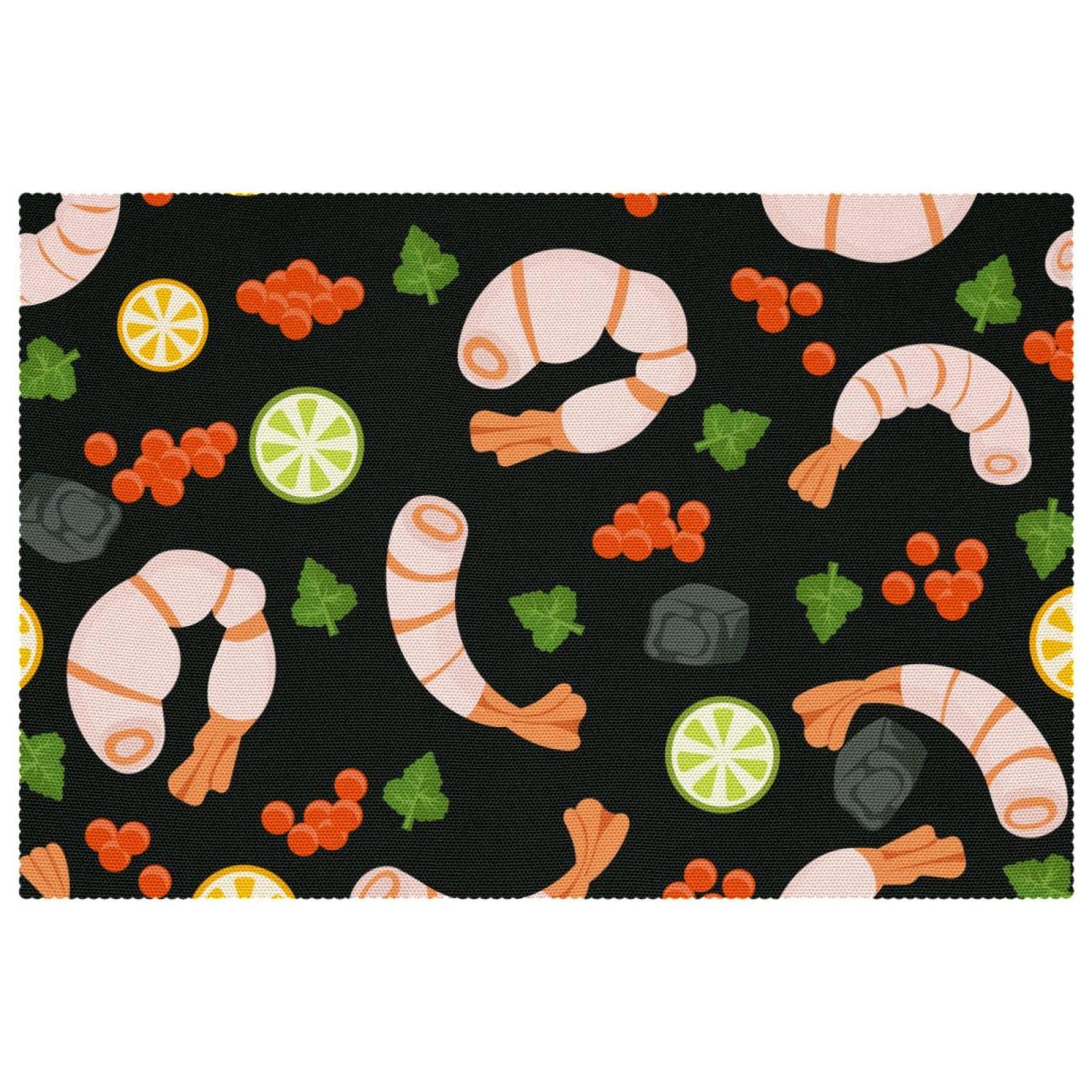 Set de table crevettes 6 pièces anti-chaleur pour éviter les taches de repas