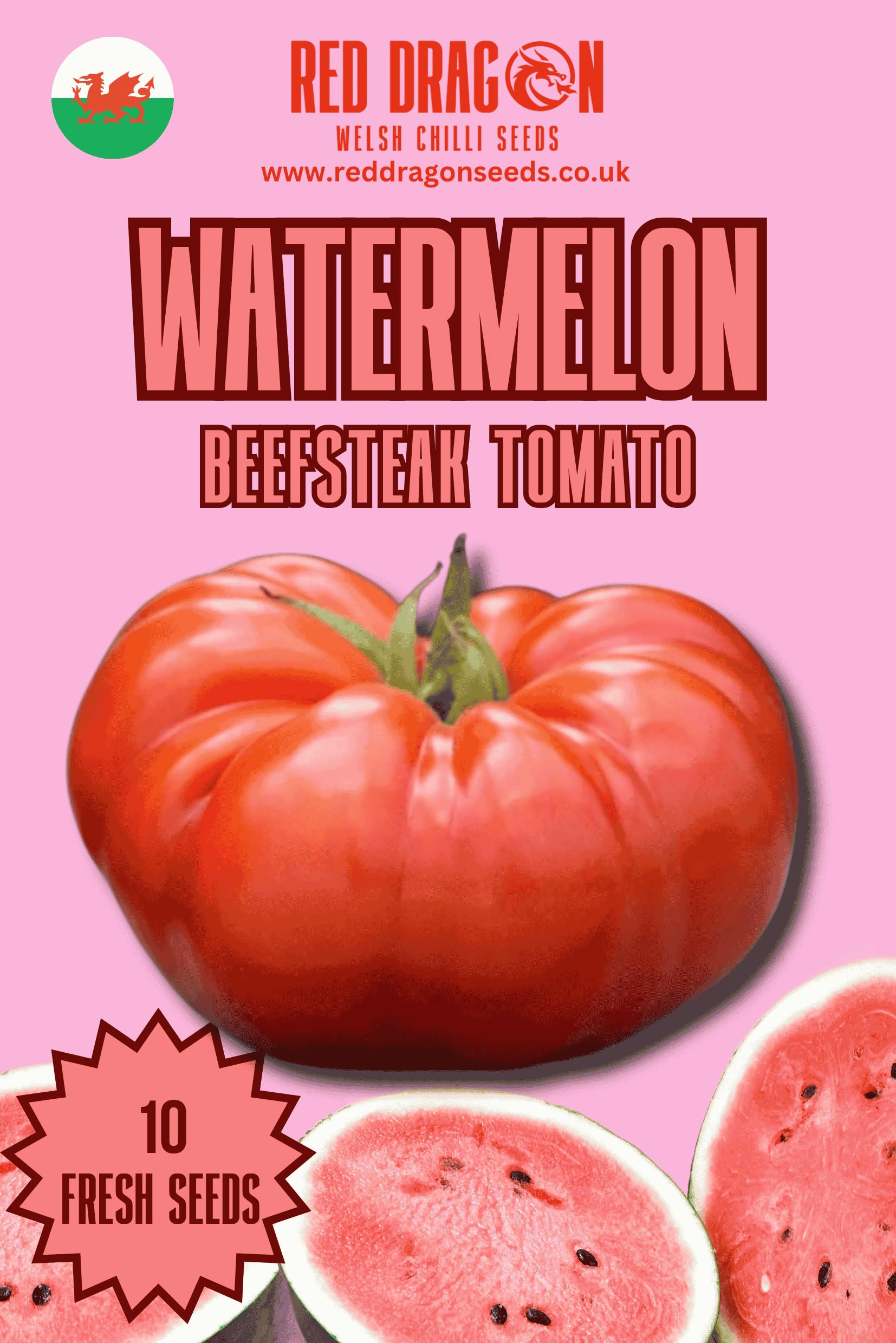 Watermelon Beefsteak Tomato Seeds - 10 Fresh Watermelon Beefsteak Tomato Seeds