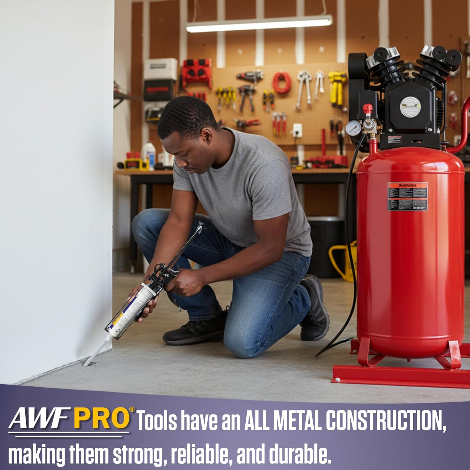 AWF PRO Dual Cartridge Epoxy Gun for 200mL, 250mL, 400 mL, 450 mL (1:1 and 2:1) Dual Component Cartridges – 25:1 Thrust Ratio, Professional 2 Part Epoxy Gun
