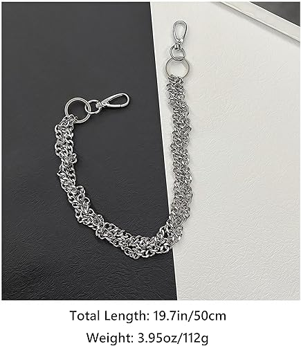 Miniatura 24 de Cadenas punk unisex para pantalones, cadenas de cinturón de alta resistencia, pantalones de hip hop, cadena de jeans con cierres de langosta