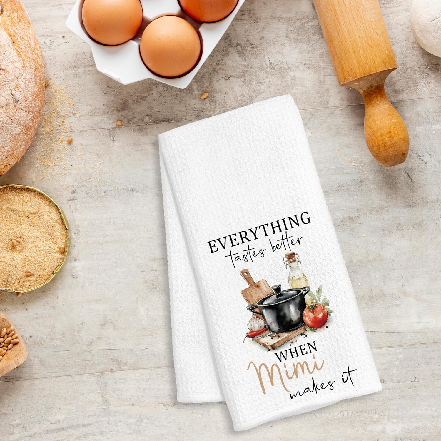 Mimi Gifts Kitchen Towels, Gifts for Mimi from Grandkids, Grandma Gift for Mothers Day Christmas Birthday Decorative Dish Hand Tea Towels for Kitchen, 16x24 Inch - Image 5