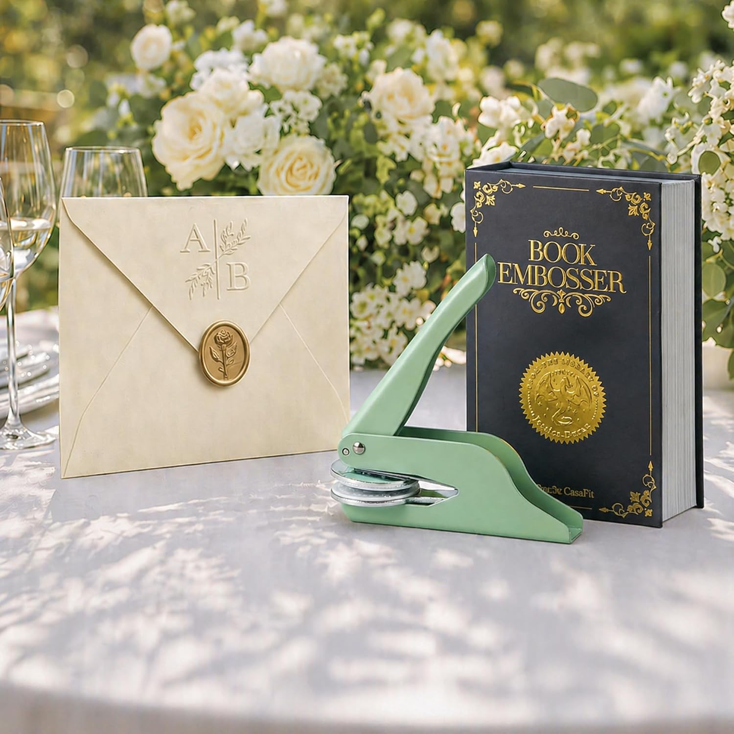 Custom Wedding Book Embosser - Personalized Ex Libris Stamp for Couples