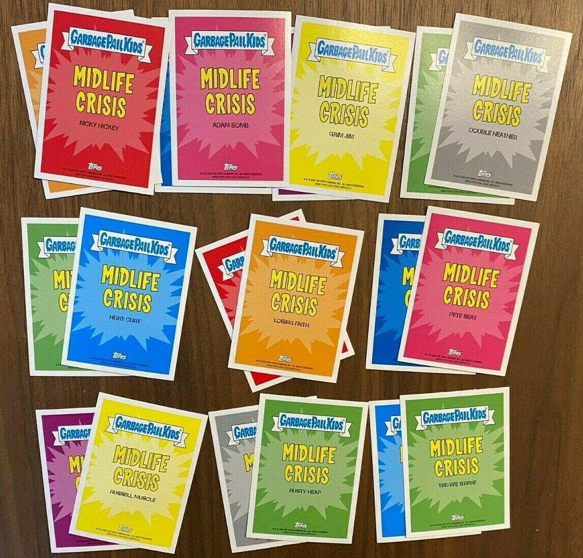 2020 Garbage Pail Kids 35th Anniversary Midlife Crisis Cards 20-Card Subset GPK