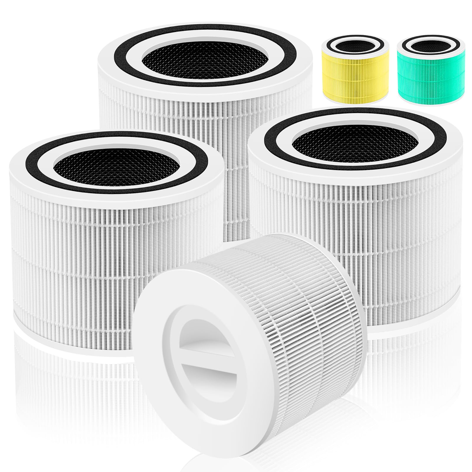 Core 300 Replacement Filter for LEVOIT Core 300/Core 300-P/Core 300S Air Purifier,3-in-1 H13 Grade True HEPA with Activated Carbon Filter, Compare to Part No. Core 300-RF,4 Pack,White