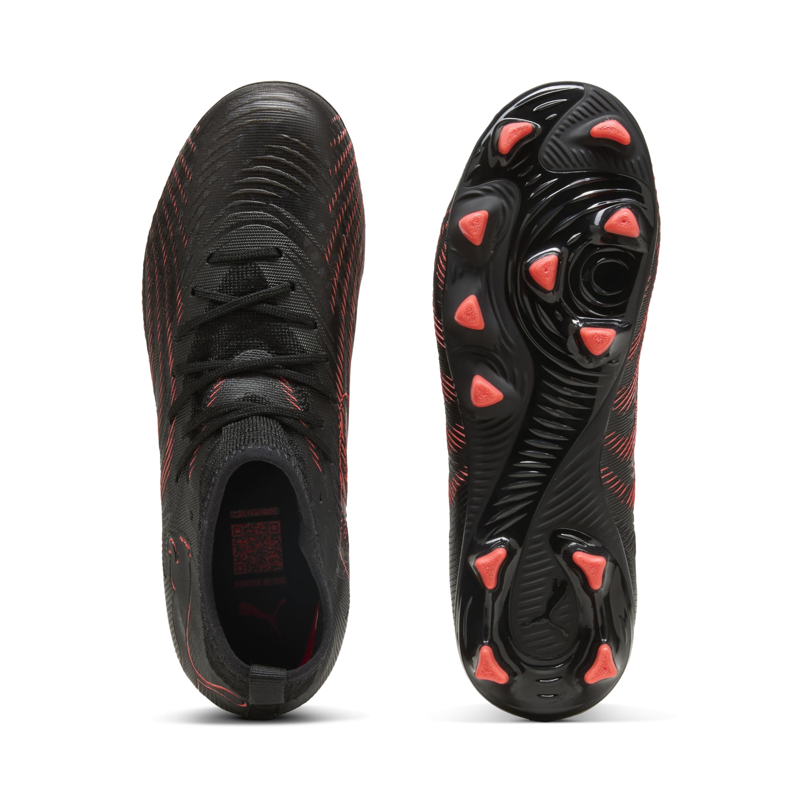 PUMA Future 9 Match FG/AG JR Scarpe da Calcio, Nero-Rosso incandescente, Grigio Forte, 36, Puma Nero Rosso Brillante Grigio Forte, 35.5 EU