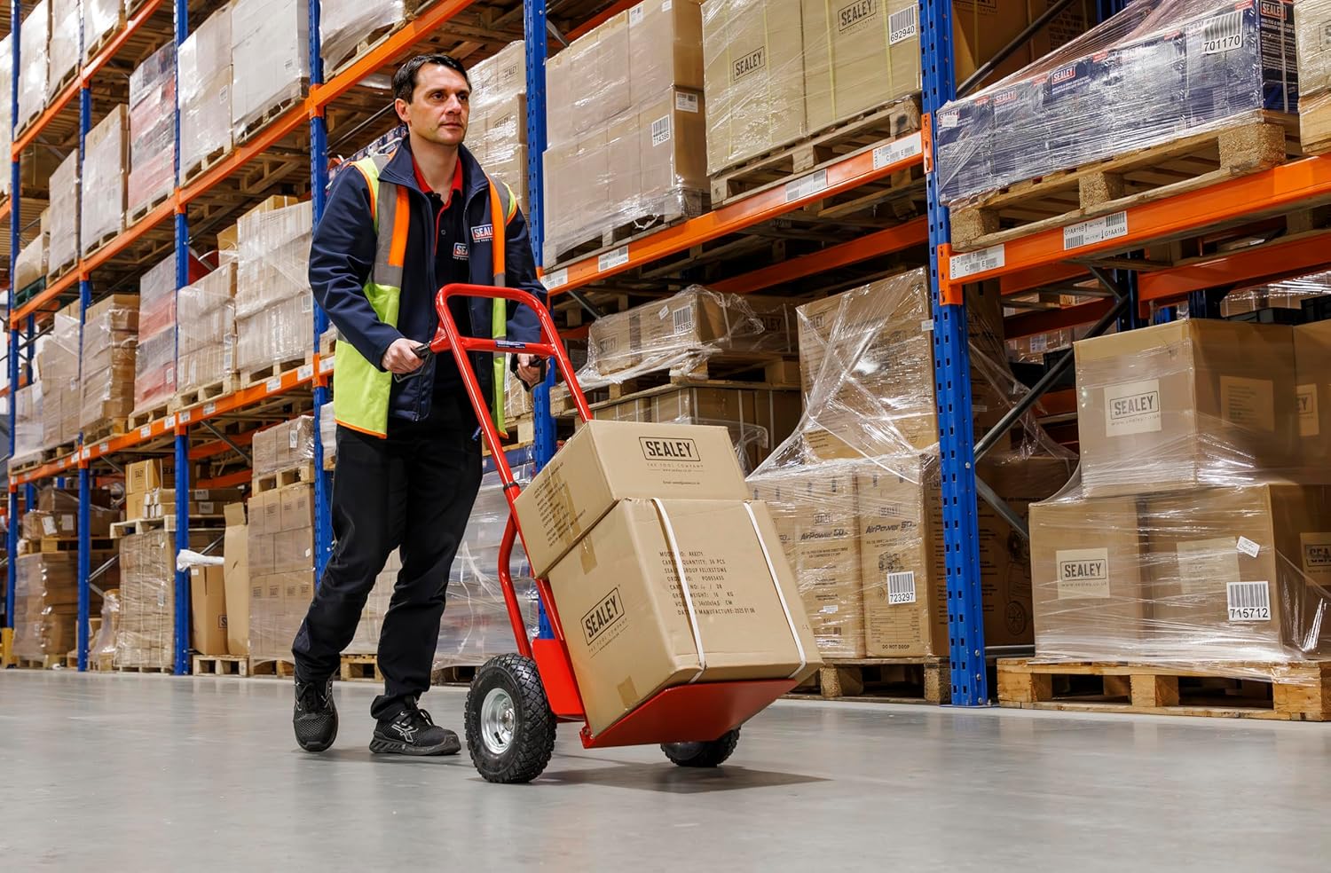 Sealey Sack Truck with Pneumatic Tyres 200kg Folding