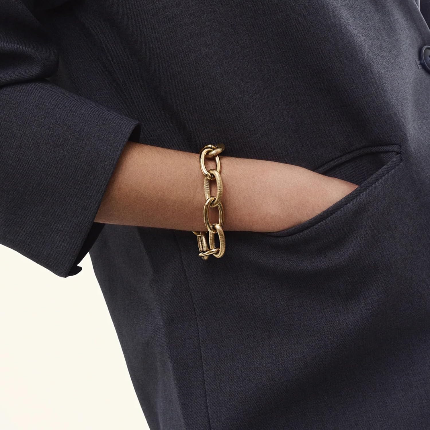 Hey Harper Gold Bracelet For Women Trendy - 14K Gold Dainty Bracelet - Waterproof Sweatproof Non Tarnish Jewelry Gift for Women and For Everyday