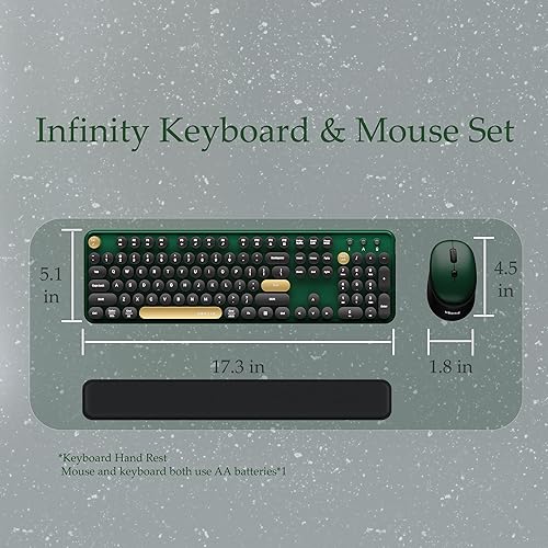 Miniatura 6 de FCLPU x UBOTIE Teclado inalámbrico y ratón para computadora (negro verde)