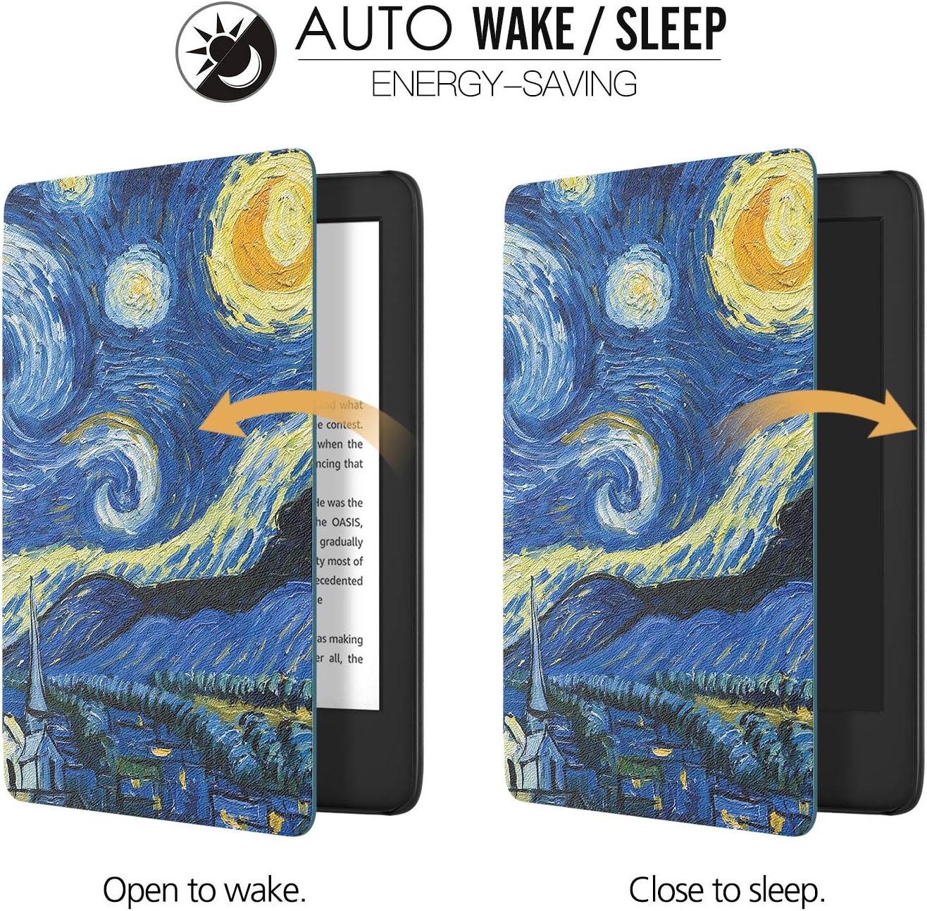 TiMOVO Case Compatible for All-New Kindle (10th Generation, 2019 Release), Shock-Absorption Smart Cover Shell with Auto Wake/Sleep, Not Fit Kindle Paperwhite or Kindle 8th Gen, Starry Night
