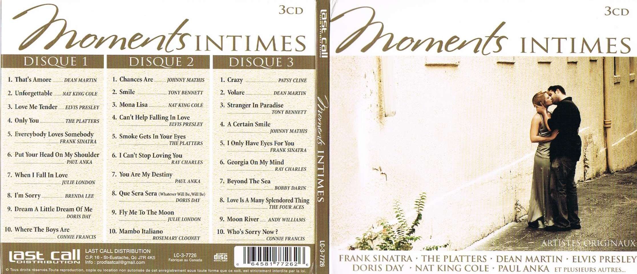 Moments Intimes 3CD [Audio CD] Dean Martin, Elvis Presley, Nat King Cole, The Platters, Frank Sinatra, Paul Anka, Julie London, Brenda Lee, Doris Day, Connie Francis, Johnny Mathis, Tony Bennett, Ray Charles, Rosemary Clooney, Patsy Cline, Bobby Darin, Andy Williams, The Four Aces,