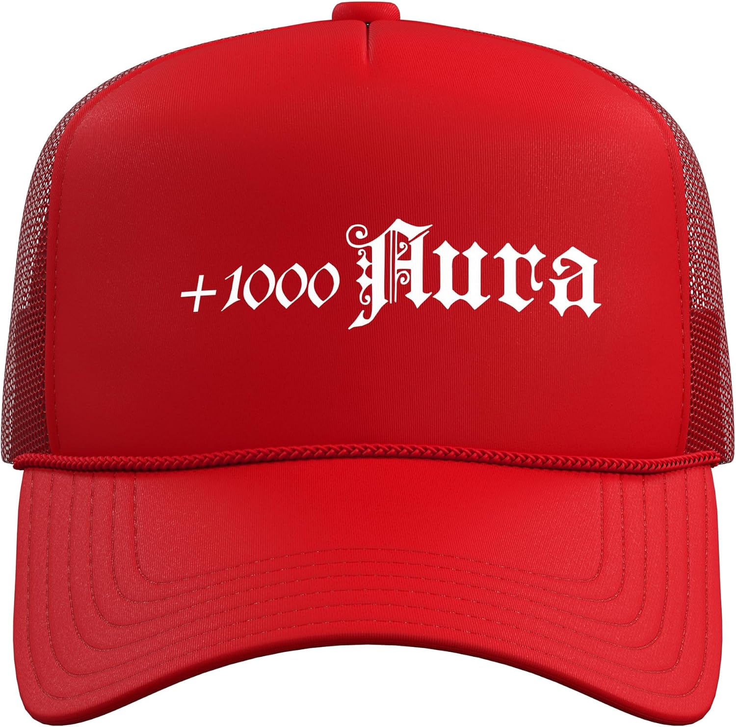 +1000 Aura, Gothic Type Trucker Hat with Adjustable Mesh Back image 2