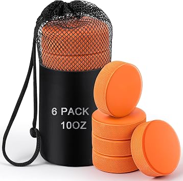 10 oz Weighted Ice Hockey Pucks Heavy Training Puck with Mesh Carrying Bag Weighted Hockey Pucks Official Size for Stick Handling and Training