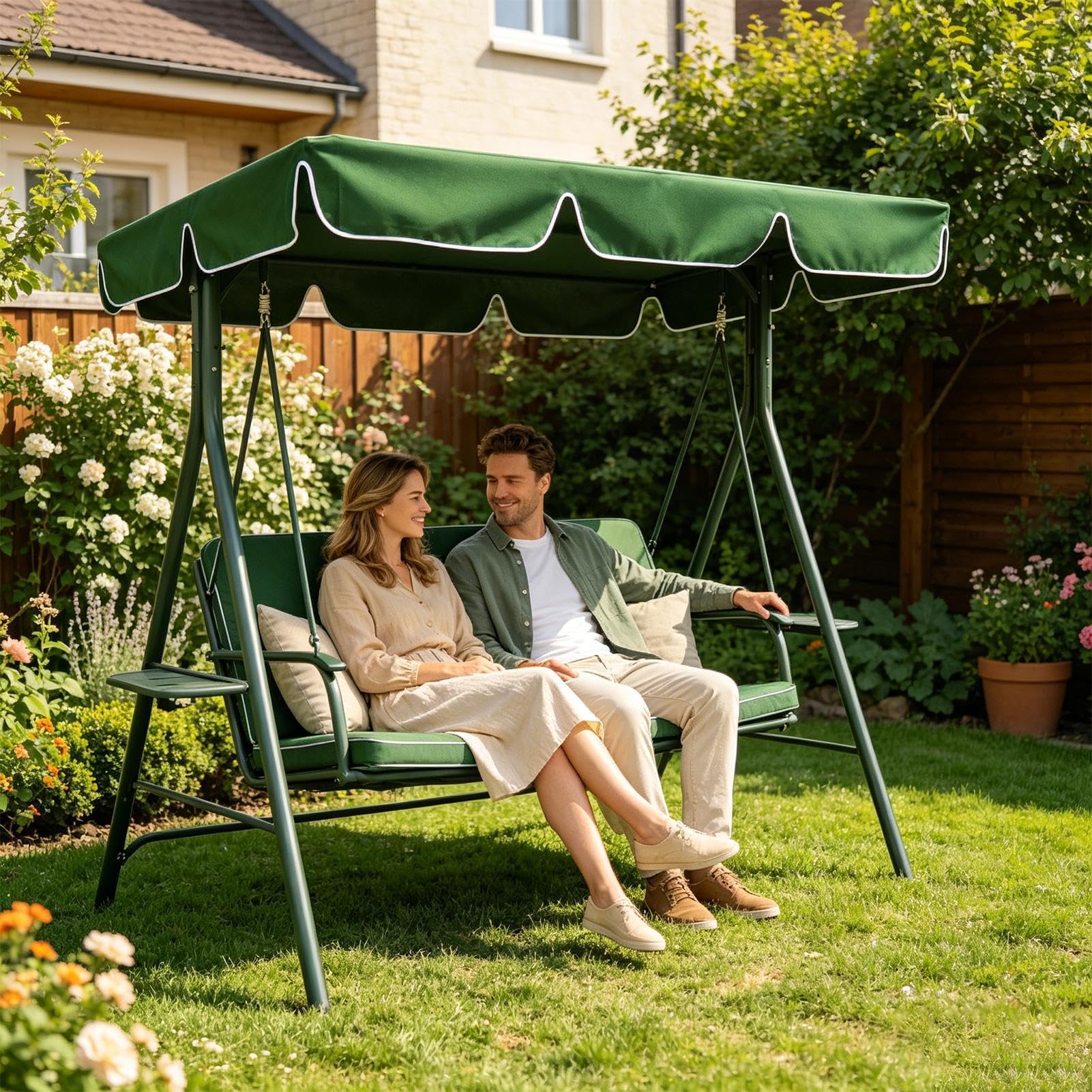 Toile de Remplacement pour Balancelle d'Extérieur - Protection UV Et Résistant Aux Intempéries Ombrage Solaire,Toile de Rechange pour Balancelle | Jardin Cour Terrasse Balcon Véranda Pelouse