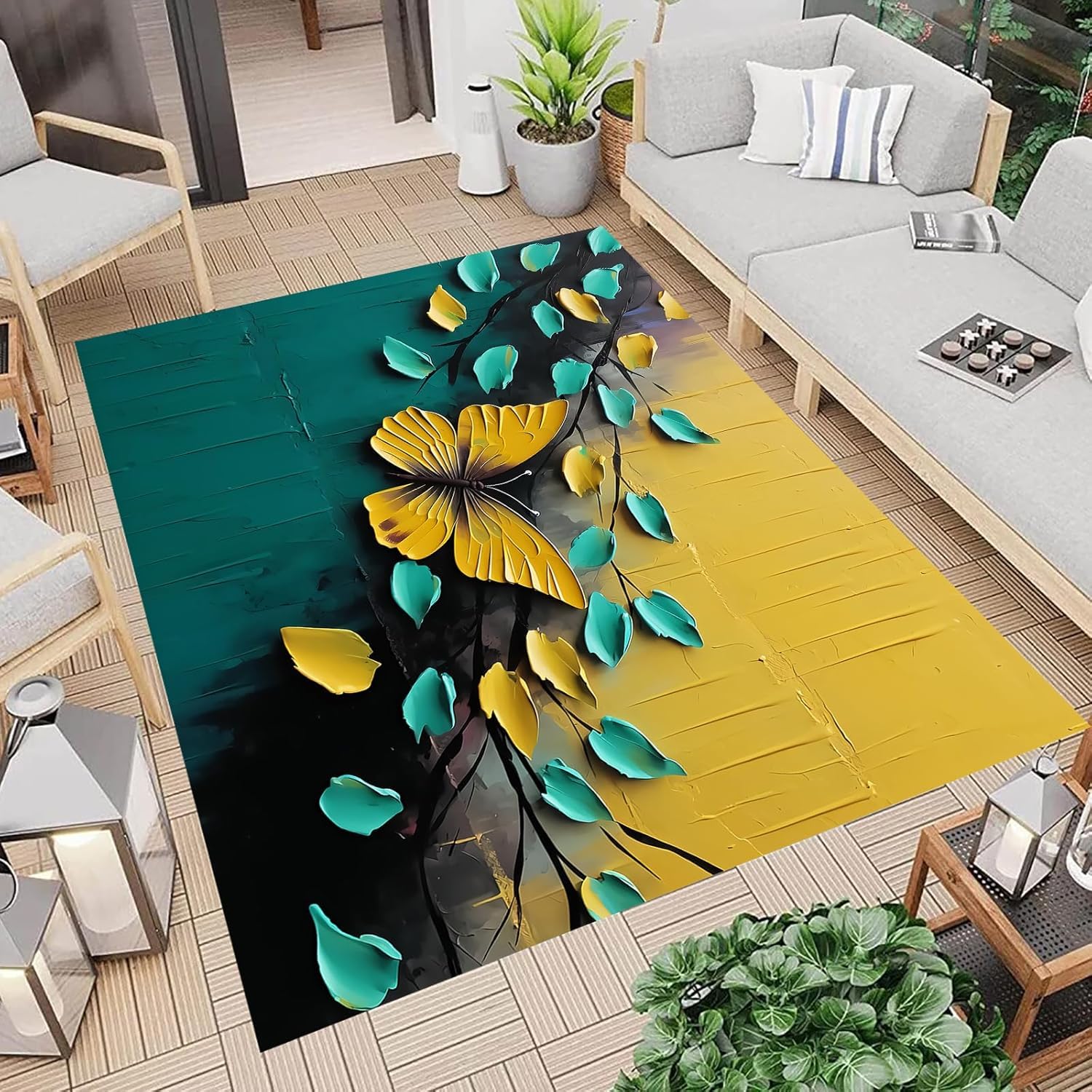 Tapis de sol papillon 3D pour créer un coin de jeu doux dans la chambre