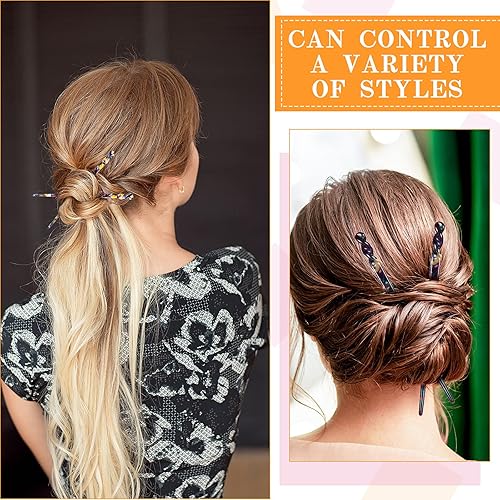 Miniatura 9 de 12 palitos de acetato para el cabello, palillos de tortuga, concha, horquilla, estampado de leopardo, horquillas de pelo chino, accesorios de