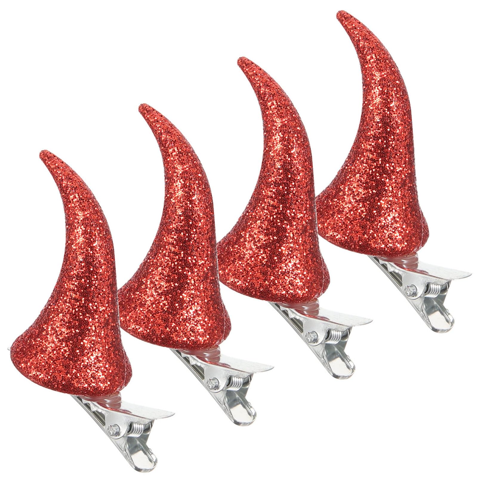 Healvian Glitter Devil Horn Hair Clips Halloween Hairpin Costume Accessory for Kids and Adults Party Cosplay