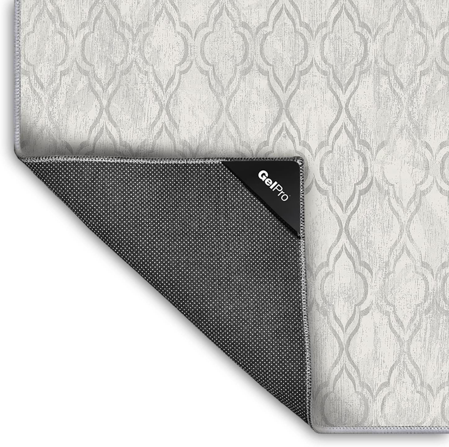 NeverMove Machine Washable Antiqued Lattice Area Rug, 7'7"x10, Grey