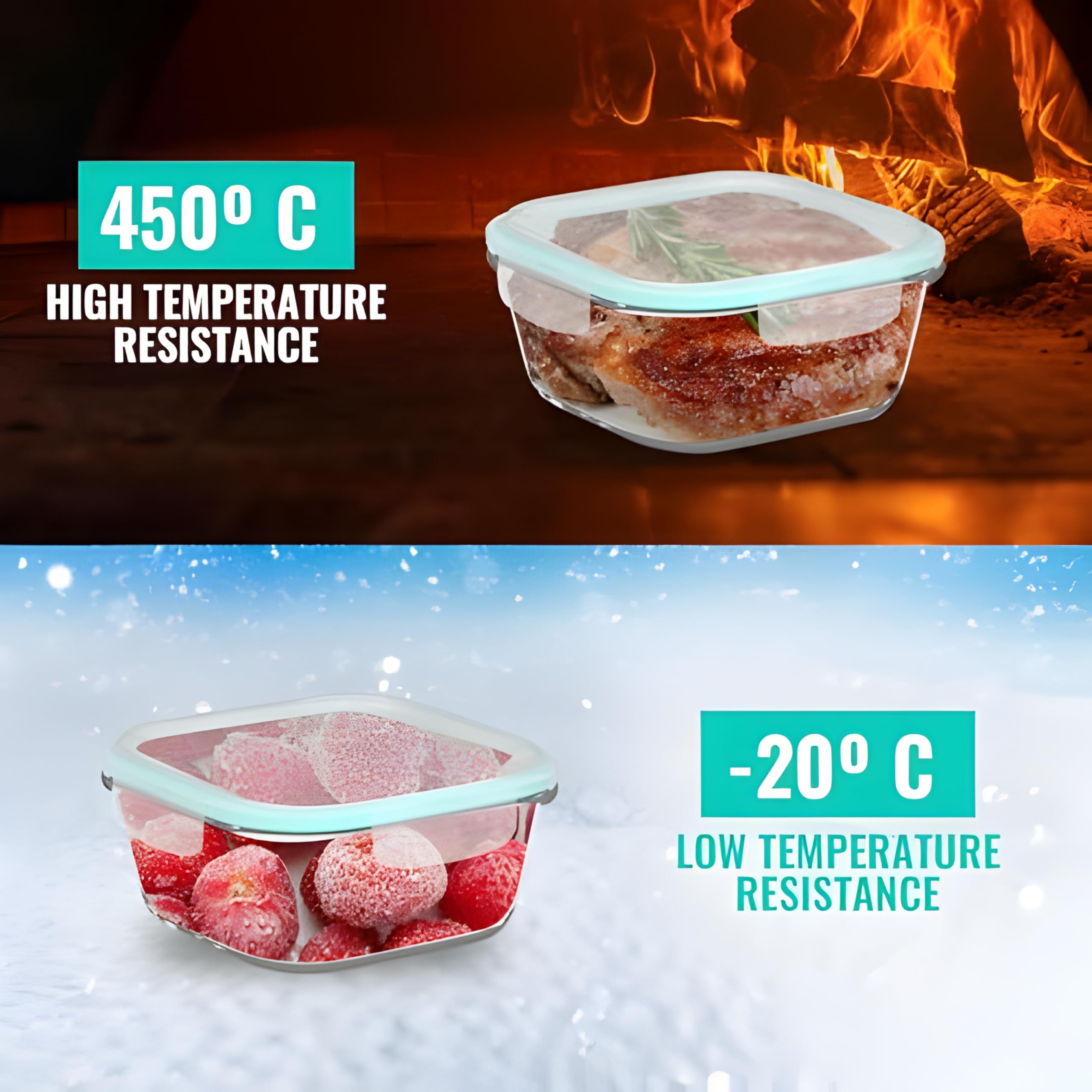 Boîte Hermétique En Verre Trempé Otyma 900 Ml - Passe Micro-ondes Et Congélateur, Sans BPA