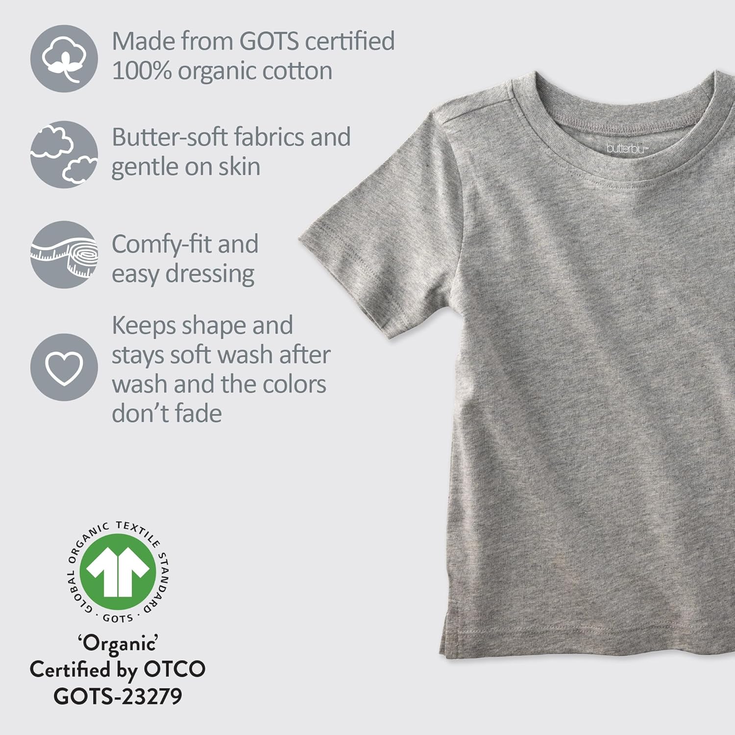 Taylor 5-Pack Toddler Short Sleeve T-Shirts 100% Organic Cotton for Toddler Boys and Girls​ - Image 5