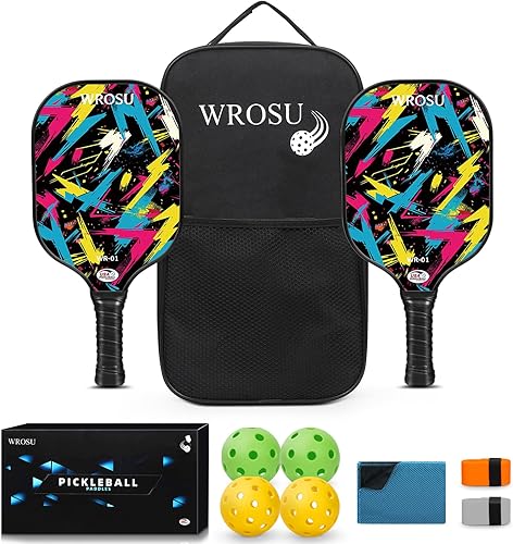 Miniatura 14 de Carbon Fiber Pickleball Paddles Set of 4 or 2 Rackets,USAPA Approved Pickleballs Equipment with Balls,Bag,Accessories,Carbon Fiber T300 Lightweight