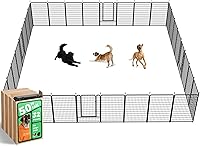 Vista 26 de FXW Rollick Unleashed corralito para perros en interiores, patio, campamento de casas rodantes, 40 pulgadas, 8 paneles para perros medianos y Blanco