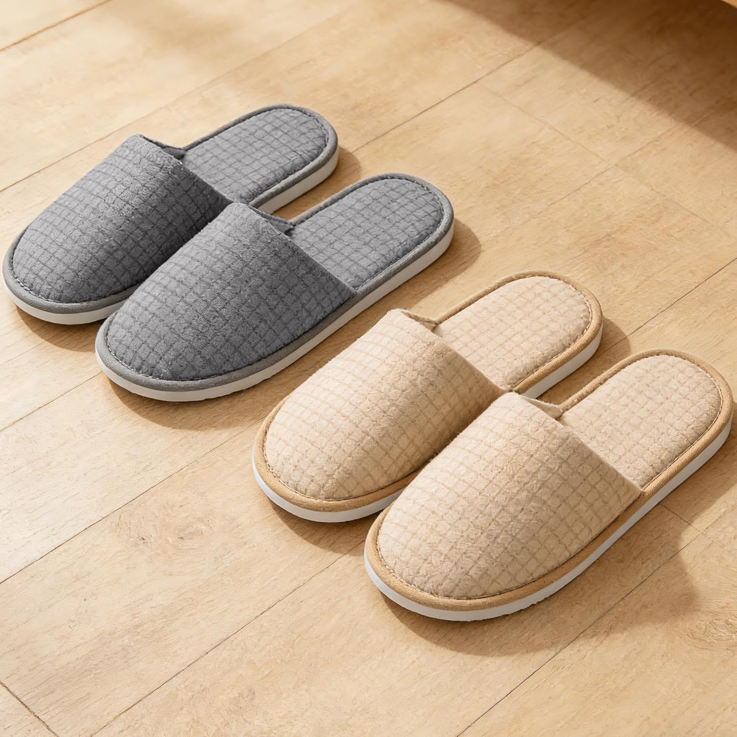 12-20 Pairs Disposable Slippers for Guest, Non Slip Disposable Slippers for Women and Men, Breathable House Slippers Indoor Outdoor for Hotel Essentials Shoeless Home Spa Travel - Image 4