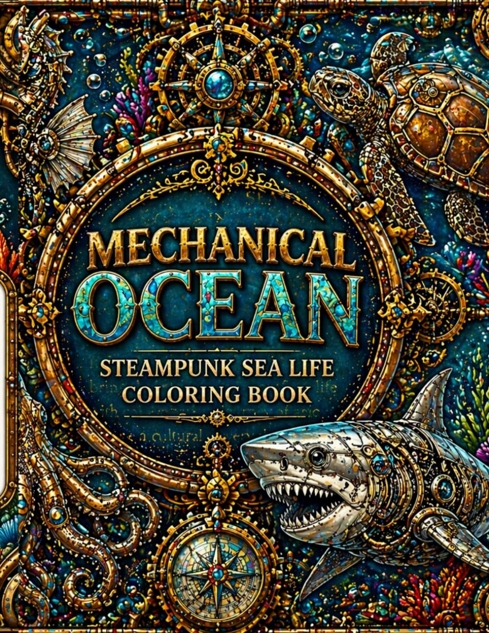Mechanical Ocean: Steampunk Sea Life Coloring Book (Steampunk Worlds: Gears & Mechanics)