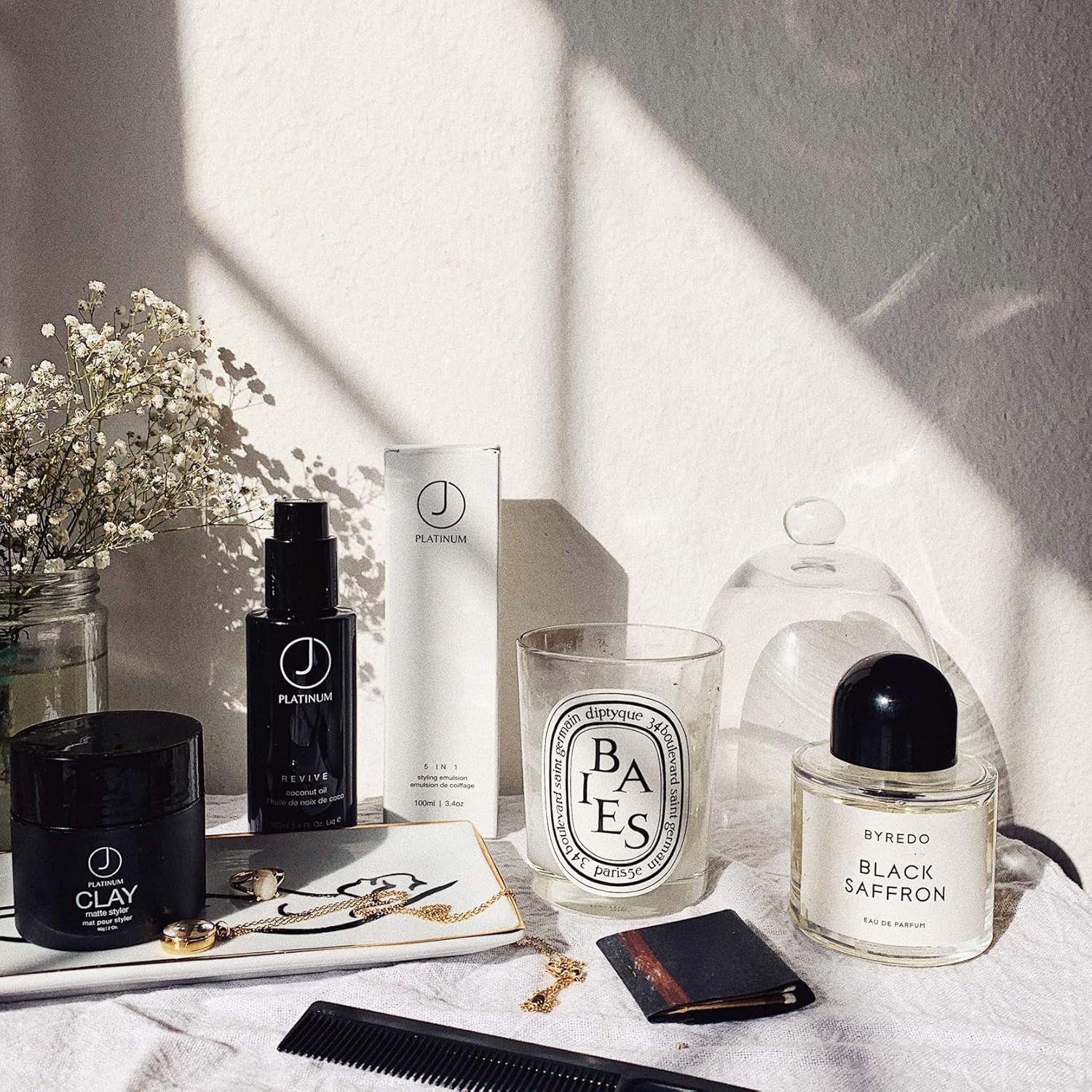 J Beverly Hills Platinum Revive Hair Oil with Argan Oil for Heat Protection, (0.33 Oz, 3.4 Oz, 8 Oz)