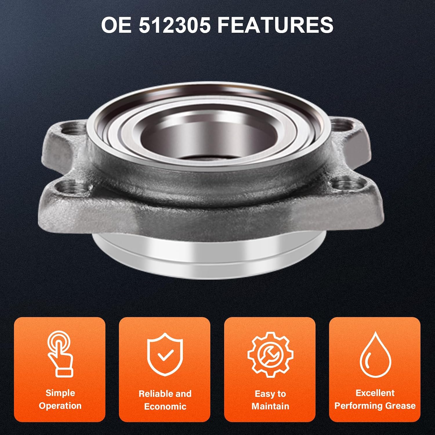 OCPTY Wheel Bearing and Hub Assembly Premium 512305 2007-2008 for Audi RS4, 2004-2008 for Audi S4, 2004 for Audi A6 Quattro Except 2.7L Engine, 2002-2004 for Volkswagen Passat, 2002-2003 for A