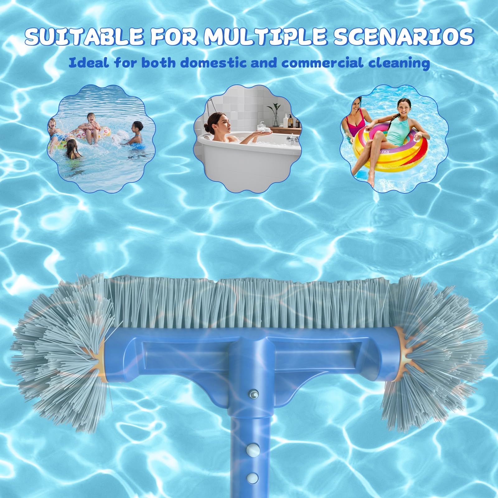 Brosse de nettoyage ronde 13″ pour piscine en film plastique