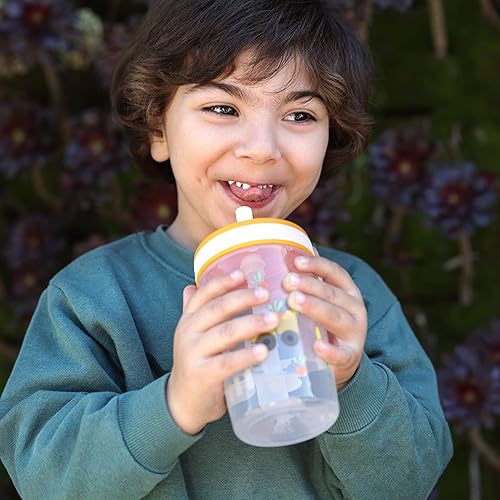 Miniatura 2 de Zak Designs Kelso - Vasos para niños pequeños para viajes o en casa, paquete de 2 vasos de plástico duradero de 15 onzas con diseño a prueba de