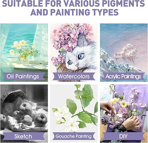 Miniatura 42 de ESRICH Lienzos estirados para pintar de 8 x 10 pulgadas, paquete de 10 lienzos de 8 x 10 pulgadas, lienzo de algodón imprimado sin ácidos, lienzos