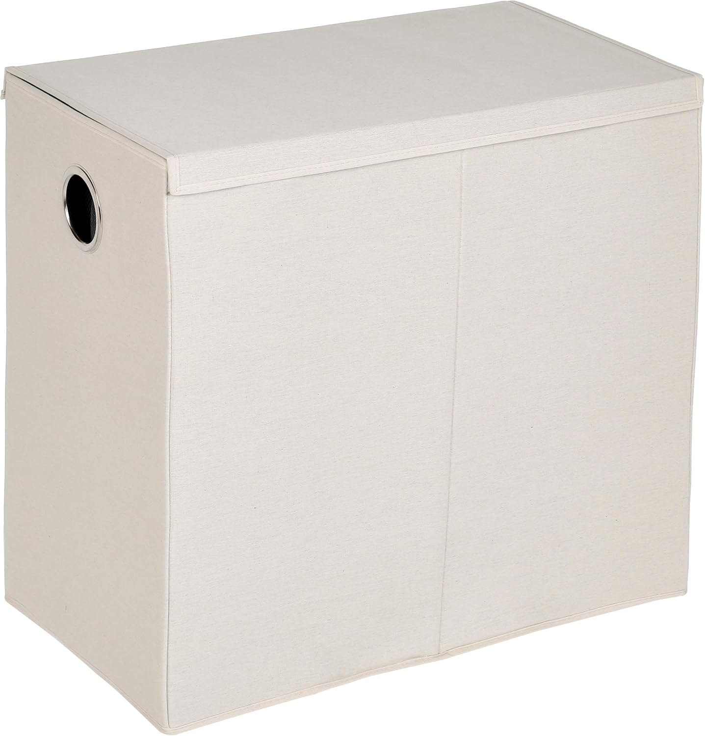 AmazonBasics Collapsible Laundry Sorter with Magnetic Lid - Beige