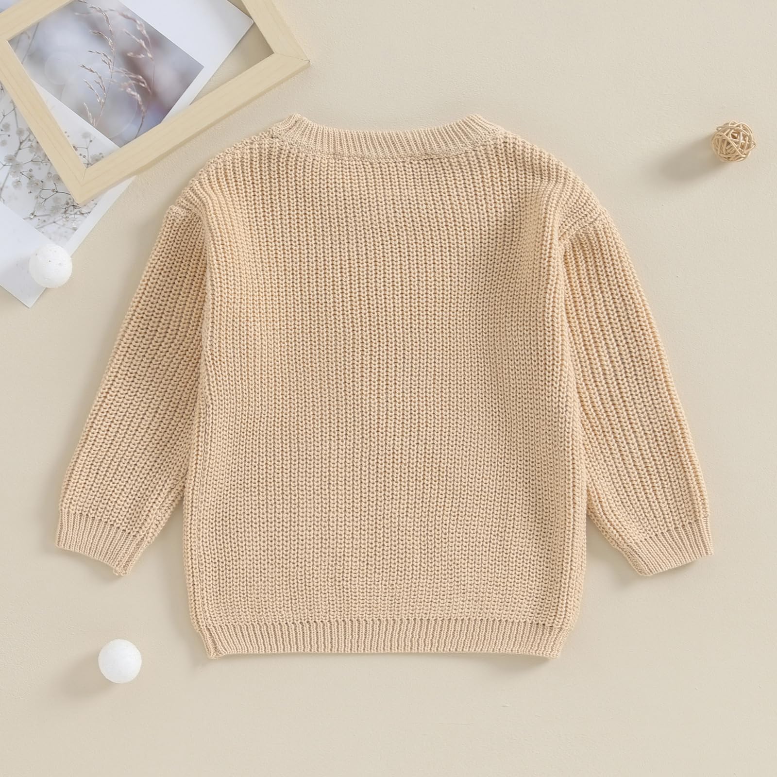 L&ieserram Maglione lavorato a maglia per neonati e bambini, a maniche lunghe, abbigliamento casual per fratello, adatto per autunno e inverno, 0-5 anni