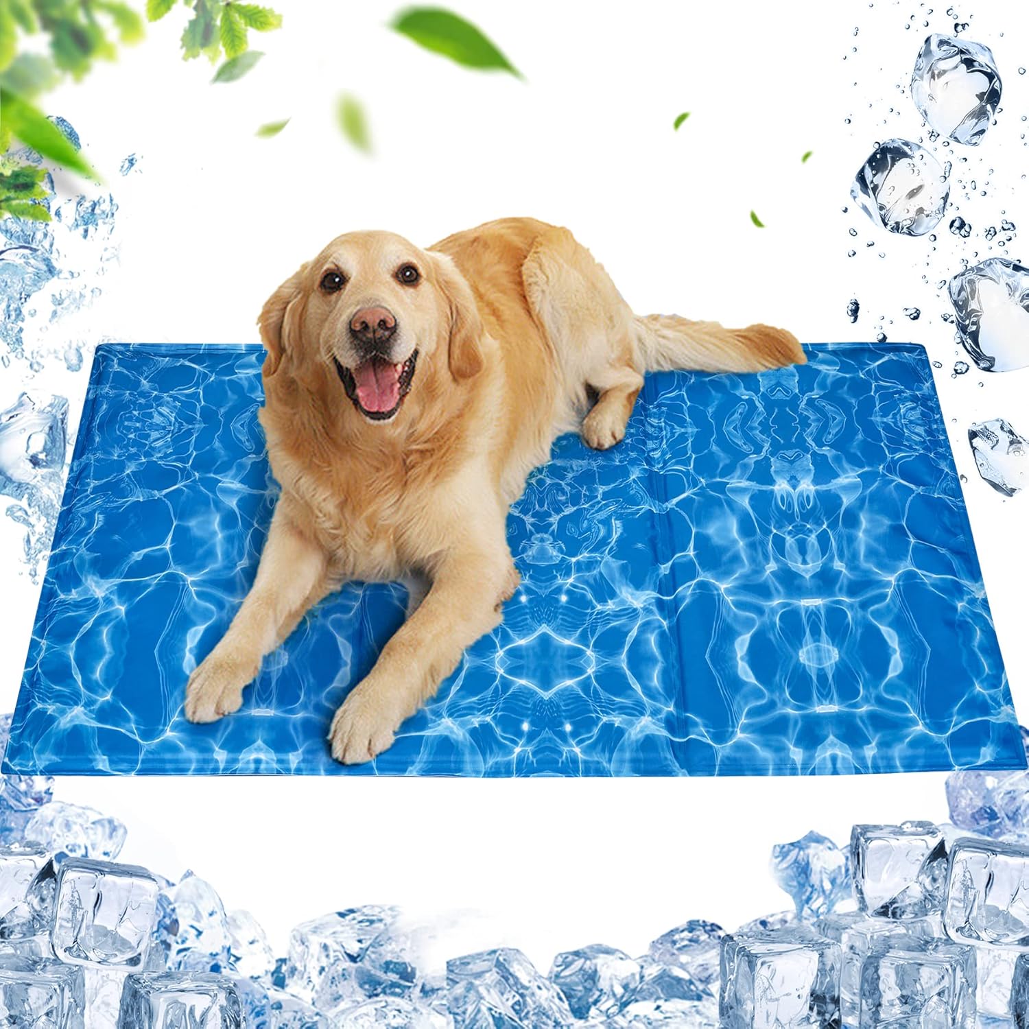 Tappetino Rinfrescante Per Cani E Gatti Navaris - 50x90cm, Blu Scuro, Regola La Temperatura Corporea - Foto 4