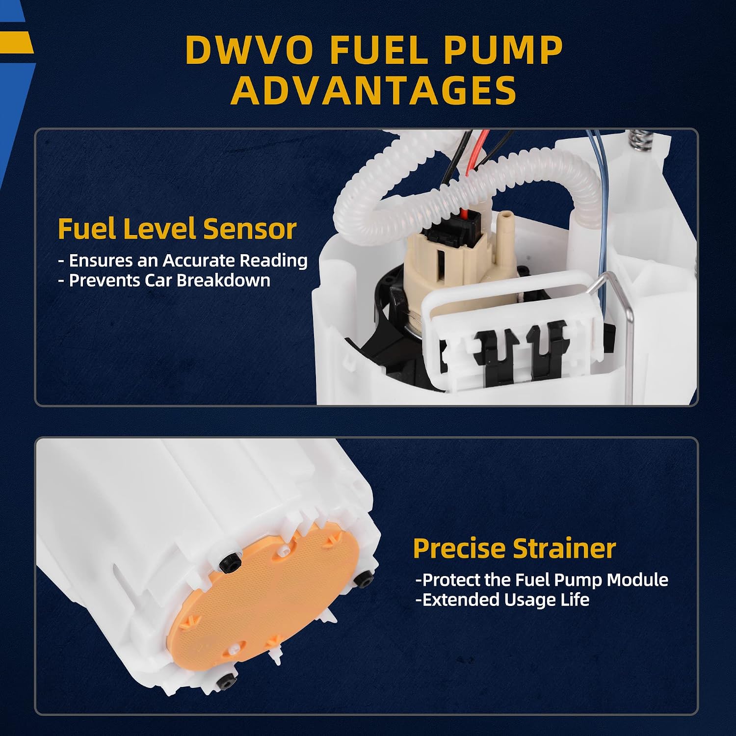 DWVO Fuel Pump Compatible with 2004-2009 Dodge Ram 1500 2500 3500 3.7L 4.7L 5.7L, Easy Assembly Enhanced Turbo Pump