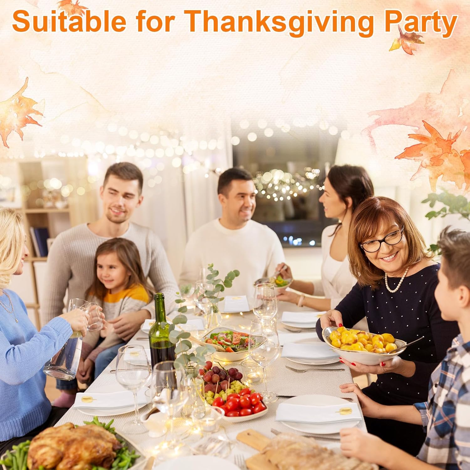 Janlaugh 100 Pcs Thanksgiving Linen Napkins Paper Disposable Hand Towels Pumpkin Maple Leaves Foil Stamped Guest Napkins 12"x17" Paper Towels for Bathroom Home(Pumpkin)