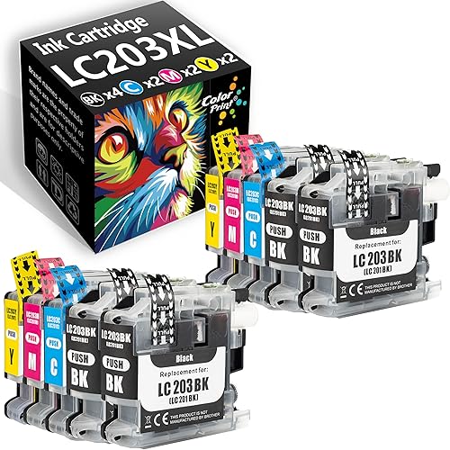 ColorPrint LC203 - Cartucho de tinta compatible con Brother LC203XL LC201 LC203BK para impresora MFC-J880DW MFC-J680DW MFC-j460DW MFC-J885DW