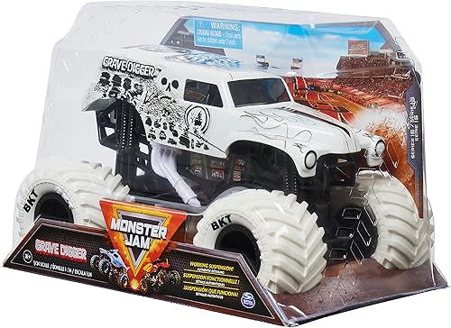 Miniatura 5 de Monster Jam, Camión monstruo oficial de Grave Digger, vehículo fundido a presión, escala 1:24